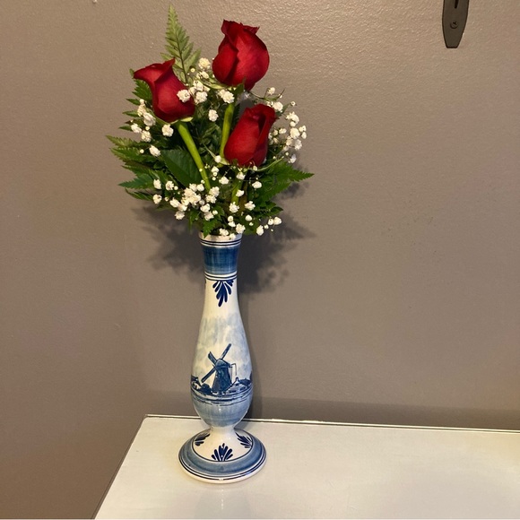 Delft Blue Vase Hand Painted - Picture 5 of 9